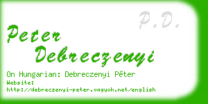 peter debreczenyi business card