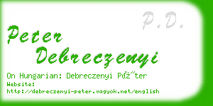 peter debreczenyi business card